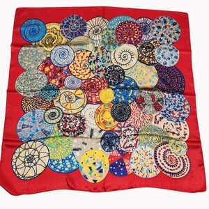 Colorful Abstract Pattern Polyester Silk feeling Scarf 35x34.5 Inches